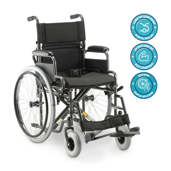 Cadeira de Rodas Modelo D400 T46 Aço – 120KG - Image 2