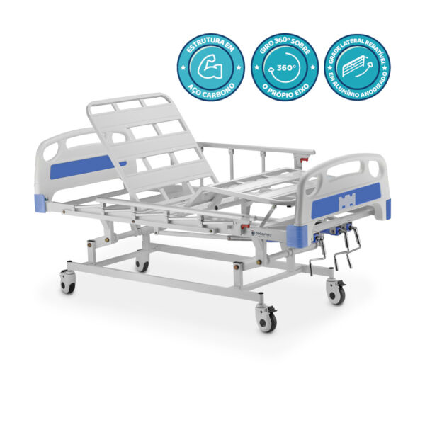 Cama Hospitalar DX3 3 Movimentos até 200 Kg Dellamed - Image 2