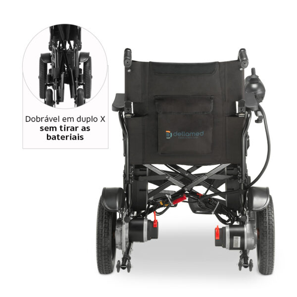 Cadeira de Rodas Motorizada Dobrável até 120 kg Assento de 48 cm D800 Dellamed - Image 5