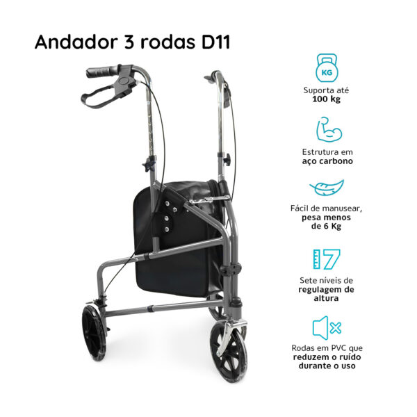 Andador 3 Rodas D11 - 100KG - Image 6