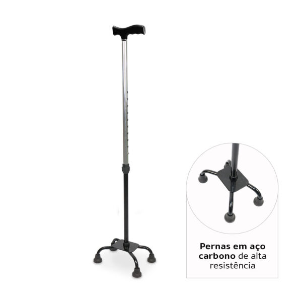 Bengala 4 Pontas de Alumínio com Regulagem D9 Dellamed - Image 3