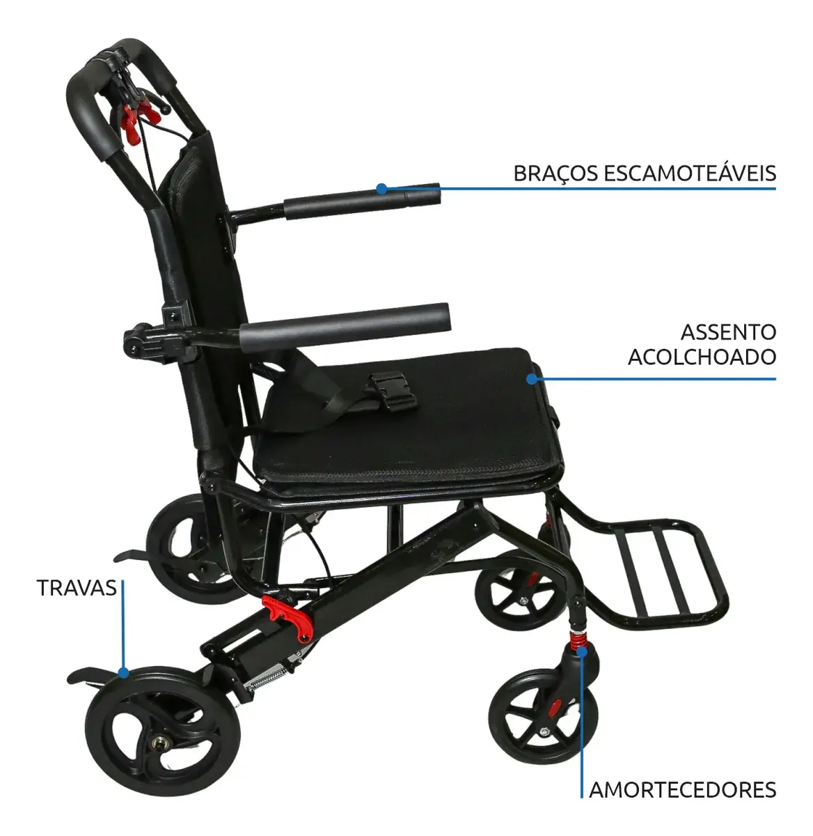 Cadeira De Rodas Dobrável W813 - transporte - Imagem 7