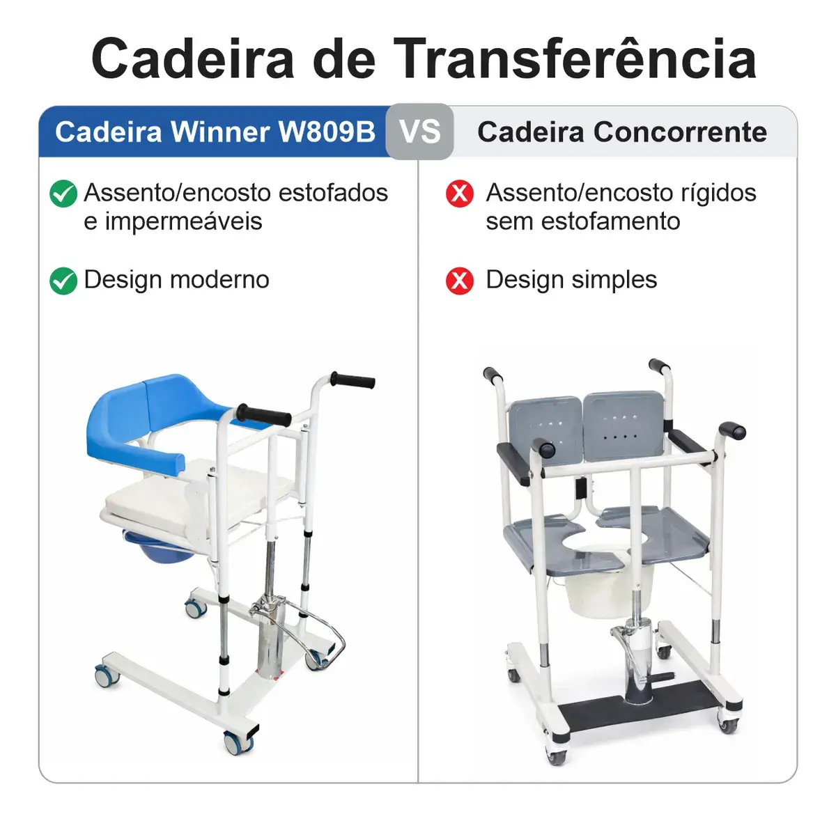 Cadeira De Transporte E Transferência Pacientes Acamados W807 - Imagem 6