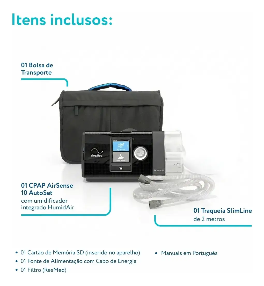 Cpap Automático Airsense S10 Autoset C/ Umidificador Resmed - Imagem 5